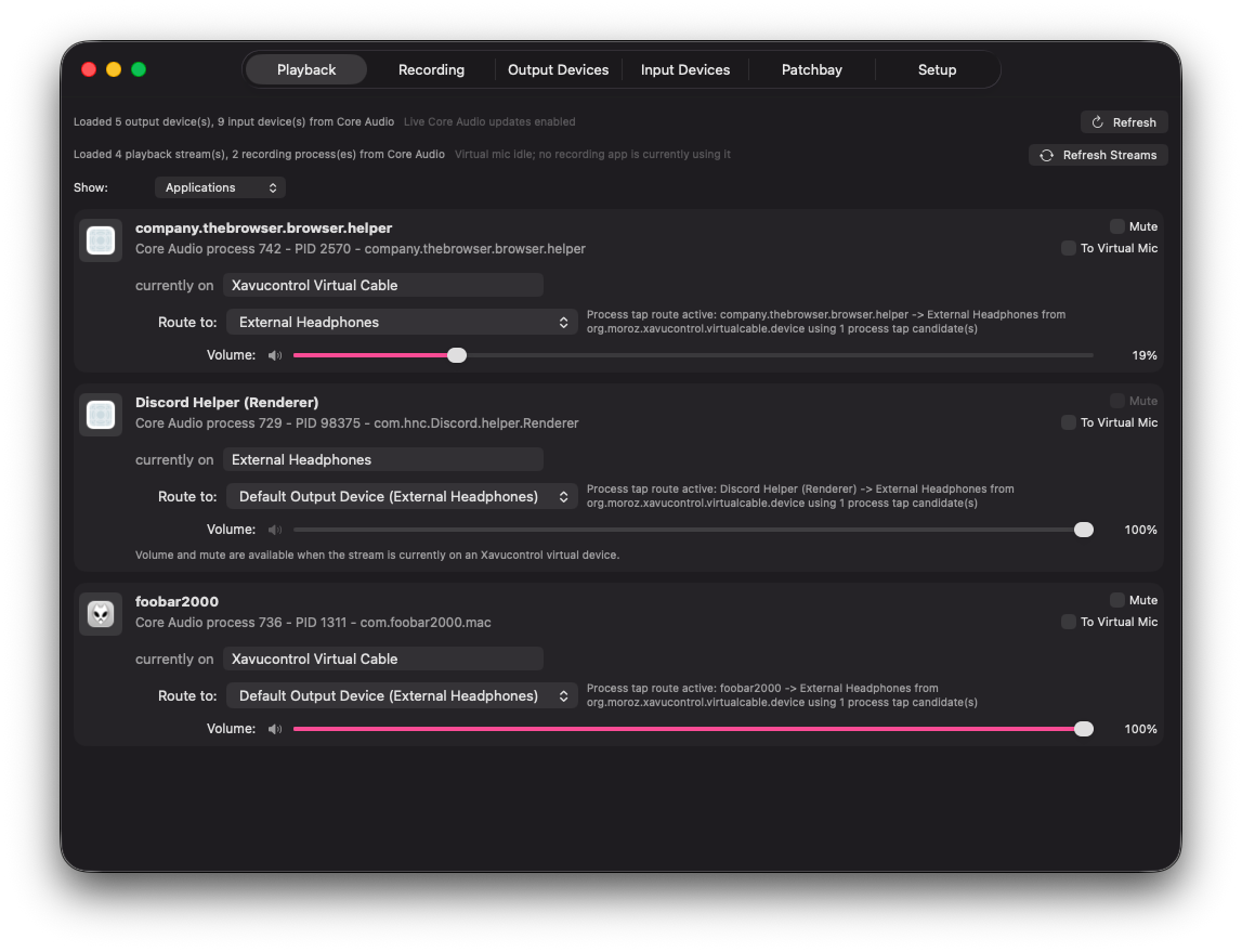 Xavucontrol — macOS Audio Routing Control Center thumbnail 2